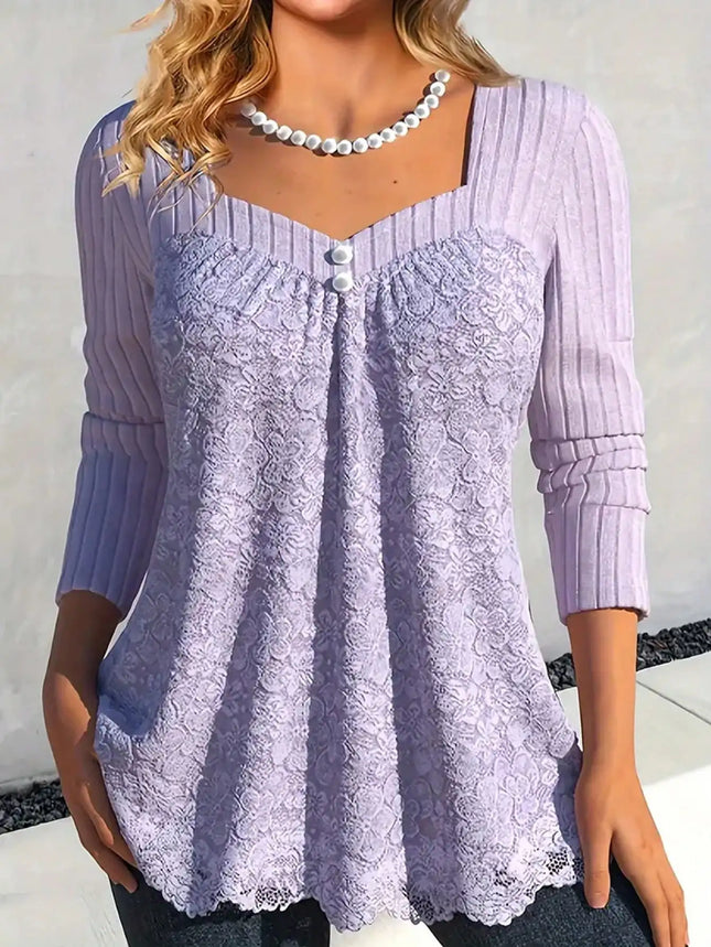 Plus Size 1XL-5XL Autumn Women's T-shirt Ruched V-Neck Long Sleeve Ruched Print Casual Basic Fashion Autumn Tee Tops