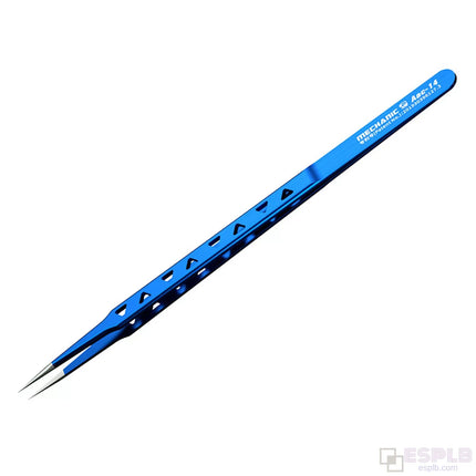 Mechanic 160mm High Precision Non-Magnetic Stainless Steel Tweezers 0.25mm Thin Tip of 0.008mm Flying Line for Industrial Repair