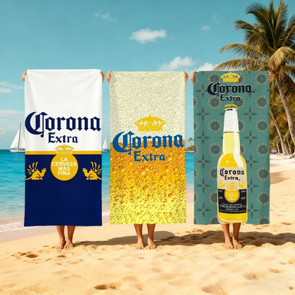 C-corona Beer Towel Large Quick-Drying Microfiber soft Beach Towel for E-extra Travel Fitness Sauna Bathing Camping
