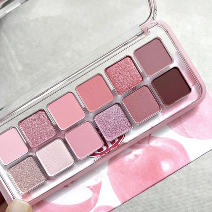 12 Colors Eye Shadow Palette Low-saturated Earth Pink Purple Eyeshadow Glitter Shimmer Matte Lying Silkworm Eye Shadow Makeup