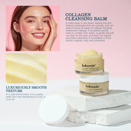 Pro-Collagen Cleansing Balm 3in1 Facial Cleanser For All Skin Types Soften Deep Cleanse Hydrate Makeup Non-greasy Cleansing Balm
