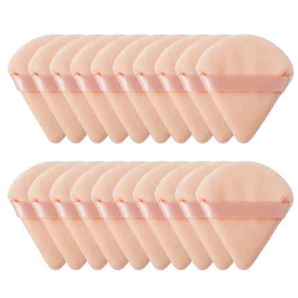 10/20Pcs Triangle Velvet Powder Puff Pizza Flours Mini Face Makeup Sponge Cosmetics Washable Lightweight Makeup Tool
