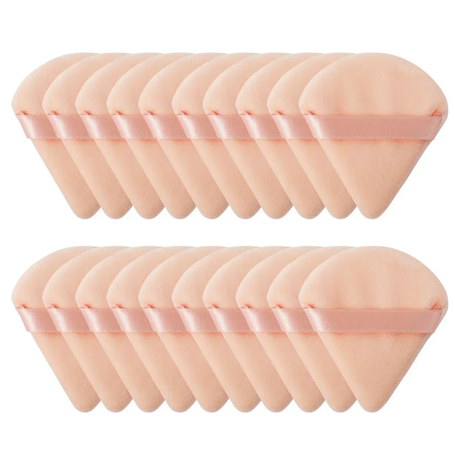 10/20Pcs Triangle Velvet Powder Puff Pizza Flours Mini Face Makeup Sponge Cosmetics Washable Lightweight Makeup Tool