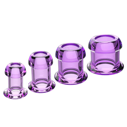 Transparent Hollow Anal Plug Set with Lids Leak-Proof Design Discreet Wear Anal Dilator Kit for Exploration Sex Toys