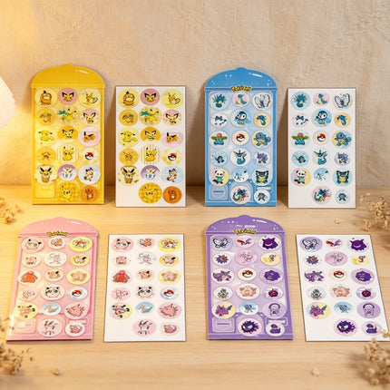 Pokemon  Epoxy 3D Puffy Stickers Cute Pikachu Gengar Squirtle Decals for Scrapbooking Journal Phone Kids Stationery DIY Gifts