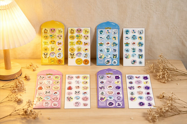 Pokemon  Epoxy 3D Puffy Stickers Cute Pikachu Gengar Squirtle Decals for Scrapbooking Journal Phone Kids Stationery DIY Gifts