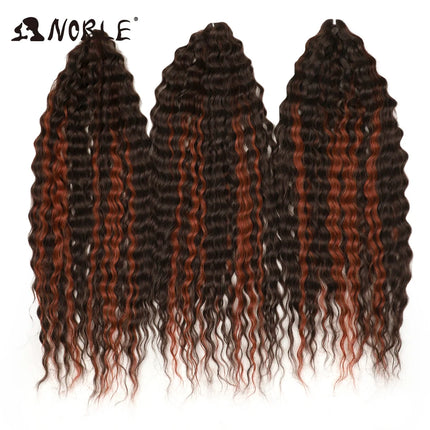 Noble 24Inch 300g Crochet Hair Curl Hair Water Wave Ombre Blonde Twist Crochet Hair Braid Hair Deep Wave Braiding Hair Extension
