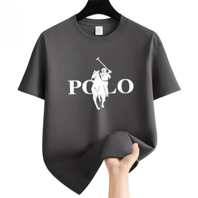 Men's Summer Fashion Brand Clothing Casual Business Shorts Loose Sleeve Versatile Round Neck T-Shirt Breathable T-Shirt