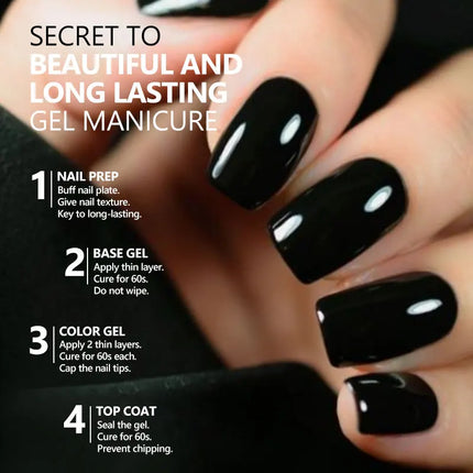 2PCS/SET MEET ACROSS Black White Series Gel Nail Polish Kit Colors Manicure Semi Permanent Soak Off UV Nail Art Gel Varnish Set