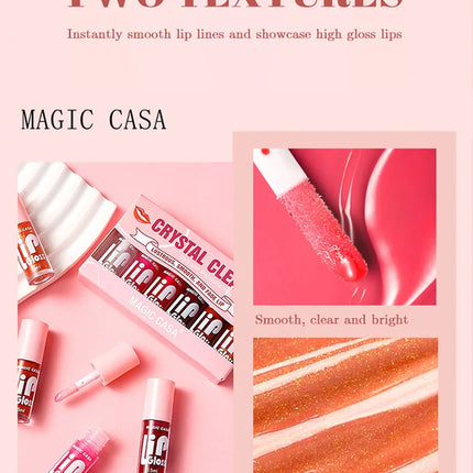 6pcs Set Small Bottle Hydrating Jelly Lip Oil Long Lasting Moisturizing Shimmer Gloss Smooth Care Non Sticky