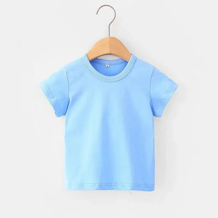 Summer Girls T-Shirts Yellow Red Short Sleeve Baby Boy T-Shirt White Tee Shirt Cotton Girls Tops For Children Clothes
