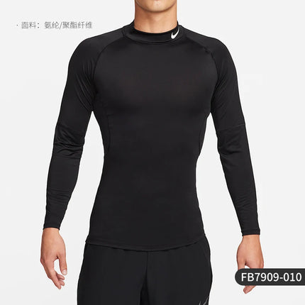 Nike genuine Spring and Autumn men's slim fit classic printed fitness long sleeved T-shirt FB7909-010