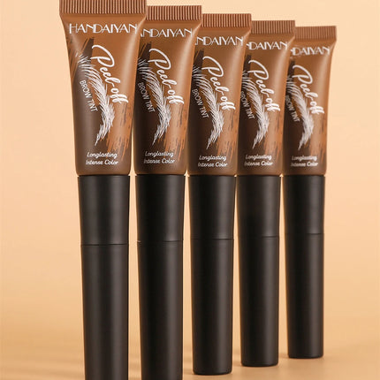 Tear-Off Eyebrow Gel And Brush Combined Long-Lasting Intense Color Sweat-Resistant Semi-permanent Peeling Brow Tint Eye Makeup