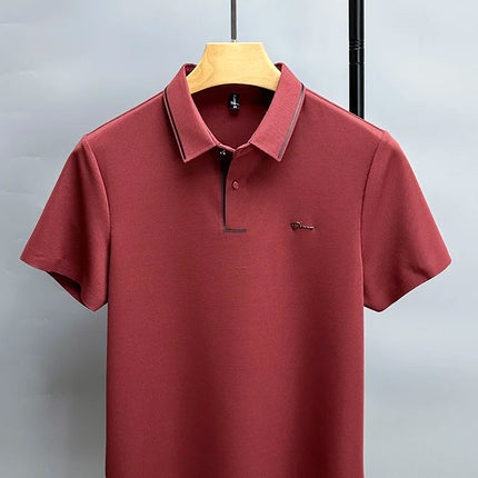 High-end luxury brand fashion hot diamond short sleeve Advanced printed POLO shirt summer new Korean version men's lapel T-shirt