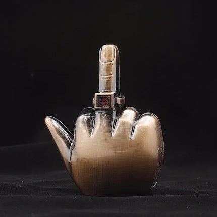 Funny Middle Finger Lighter with Fuk You Voice Windproof Jet Flame Portable Smoking Accessories Refillable Butane Men Gifts