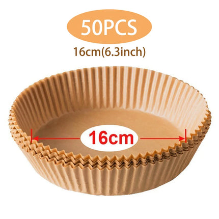 100/50/30PCS Disposable Air Fryer Paper Liner 16/20CM Oil-proof Water-proof Airfryer Disposable Cooking Paper Trays Baking Paper