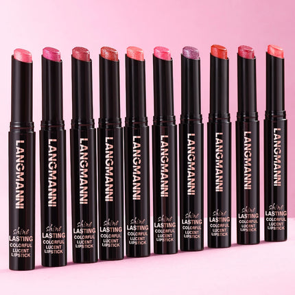 Diamond Pearlescent Lipstick Waterproof Long Lasting Non-stick Cup Matte Velvet Shiny Lipsticks Red Sexy Lips Makeup Cosmetics
