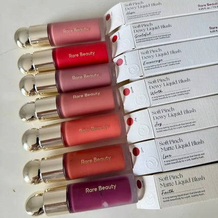 Rare Beauty Soft Pinch Liquid Blush Silky and Glides On Smoothly Long Lasting Plump Makeup Hope Love Virtue Happy Wonder Worth