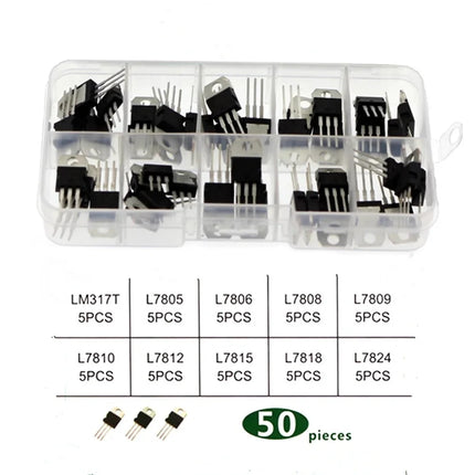 5/50PCS Voltage Regulator IC kit LM317T L7805CV L7806CV L7808CV L7809CV L7810CV L7812CV L7815CV L7818CV L7824CV TO-220