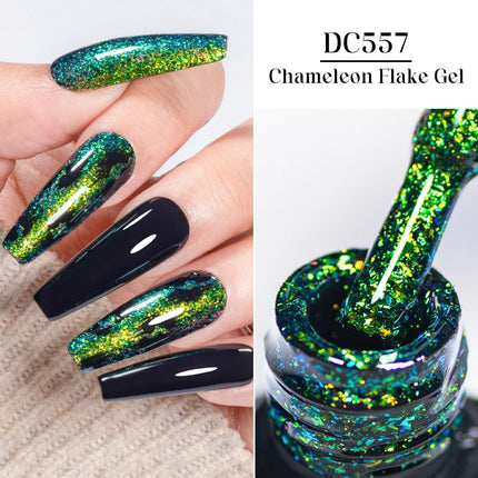 Chameleon Flake Nail Gel Polish Sparkling Glitter Laser Semi Permanent Nails Art Soak Off UV Gel Varnish Nail Supplies Manicure