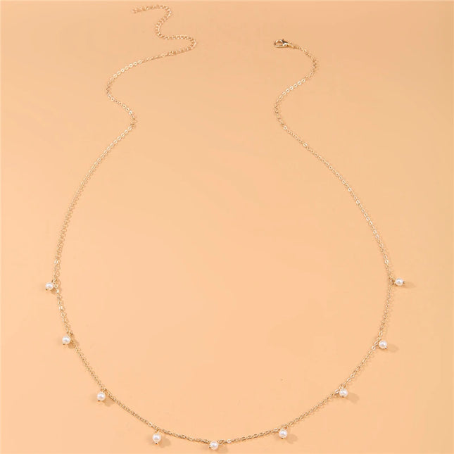 Sexy Vintage Aesthetic Pearl Pendant Belly Chain Link Body Chain Waist Chain Belt Streetwear Summer Women Fashion Body Jewelry