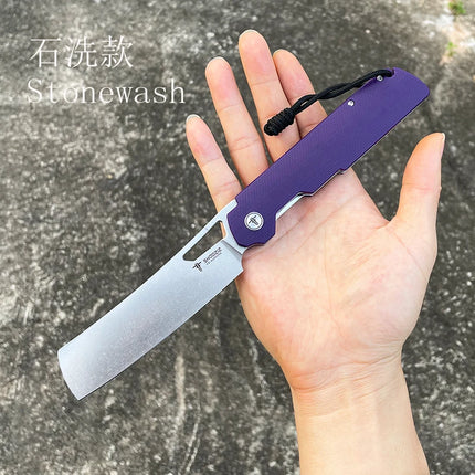 New Original SHOOZIZ XUN120 series XUN119 D2 Steel Flax Handle Folding Knife Brass Washer Outdoor Camping EDC Pocket Tool