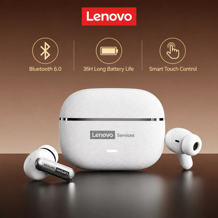 Choice Lenovo LE208 Wireless Earphones Bluetooth V6.0 HIFI Headphone Leather Texture Gaming Headset with Mic Music Earbuds