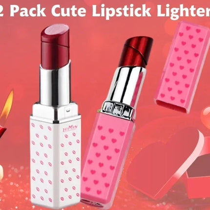 Windproof Cute Lipstick Inflatable Lighter Portable Mini Butane Lightweight Cigarette Accessories Women Fashion Gift Lipstick
