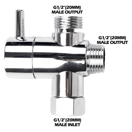 3 Way Shower Head Diverter Valve T Adapter Bath 1/2 Shower Head Mount Valve Diverter ABS Converter Bathroom Accessories