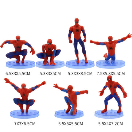 7Pcs/set Superhero Spiderman Anime Figure Siderman doll  boy birthday cake decoration Spiderman Figure kids Christmars gifts