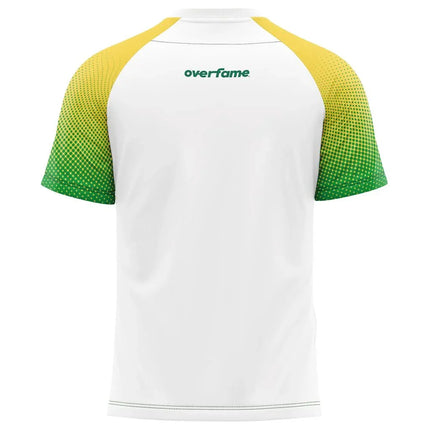 Stylish Brazil Volleyball/Sports Jersey | Navy Body Yellow - Green Gradient Sleeves Embroidered Flag Ideal for Fans & Athletes