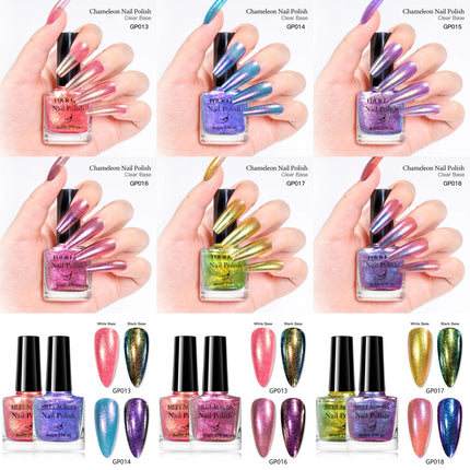 2pcs Chameleon Nail Polish Kit 8ml Natural Dry Saving Time Long Lasting Glitter Nail Art Polish For Manicure DIY Nail Supplies