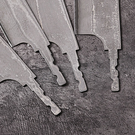 F.YOUNG DIY Damascus Steel Japanese Kitchen Chef Knife Blank Blade VG10 Full Tang Integral Hand Forged Sharp Edges Making Tools