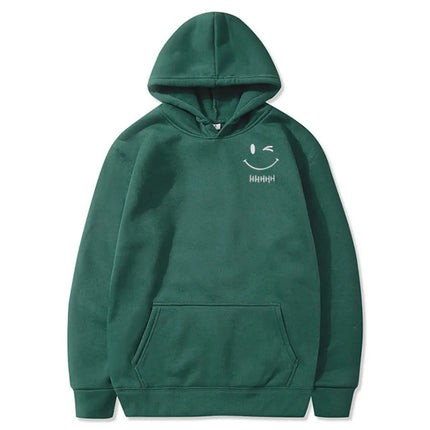 New Smiley Face Fun and Fashionable Couple Hooded Sweatshirt, Loose and Casual Hooded Sweatshirt, Running Sports Coat