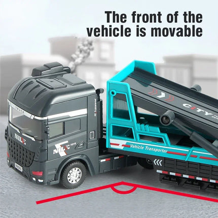 Container Truck Model Diecast Inertial Container Toy Truck Boy Fence Truck Sanitation Truck Semi Trailer Transportation Truck