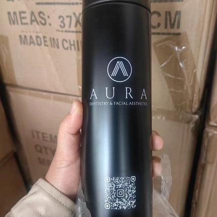 LOGO Name Thermal Bottle with Digital Thermometer 500ml Led Bilayer Flask Vacuum Insulated Bottle Portable Thermos Bottle