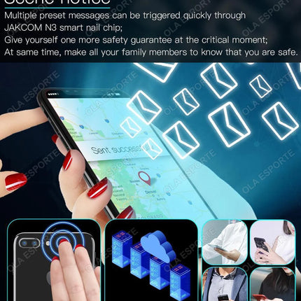 NEW NFC Smart Nail Chip SOS Virtual Call Fitness Supervision Function GPS Tracker Device Mini Tracker Smart Chip For Android IOS