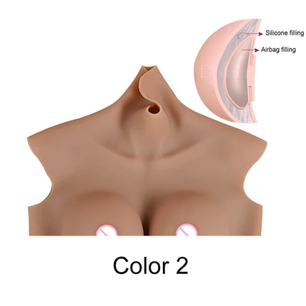 Dokier Realistic Bloodshoot Realistic Silicone Breast Forms Fake Crossdressing Transgender Sissy Drag Queen Cosplay  Breastplate