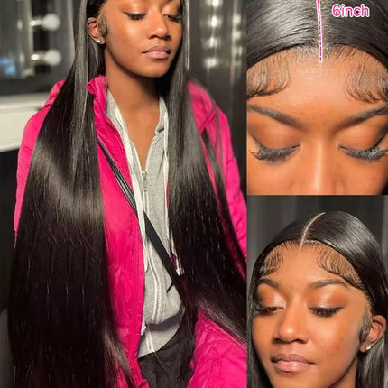 30 40 Inch 13x4 13x6 HD Transparent Bone Straight Lace Front Wigs 4x4 5x5 Glueless Wigs Human Hair For Black Women Brazilian