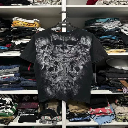 Affliction Long sleeved T shirt Y2K Vintage Round Neck Oversized T shirt New  Mens Womens Casual Gothic Clothing Tops Streetwear
