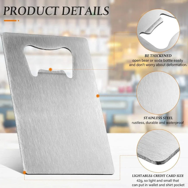 1/10/20pcs Stainless Steel Beer Bottle Opener for Wallet and Pocket, Can Be Carved for Restaurants/bars DIY Wedding Favor Gift