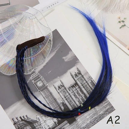 Girls Synthetic Colorful Braids Hair Extensions With Rubber Bands Rainbow Braided Hairpieces Ponytail Hair Accessories For Girls