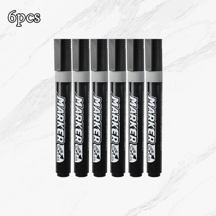WQN-3/6/12PCS Oil-Based Marker Waterproof Quick Dry Black Ink Metallic Glass Painting DIY School and Office Stationery Supplies
