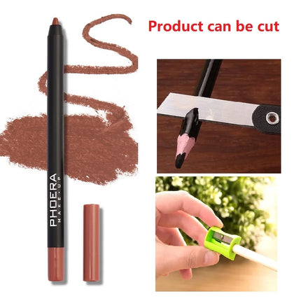 12 Colors Matte Lip Liner Pencil Sexy Red Contour Tint Lipstick Pen Lasting Non-stick Cup Lipsticks Moisturising Lips Cosmetics