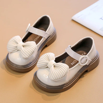 2025Autumn New Kids Leather Shoes Fashion Cute Girl Shoe Anti Slip Soft Comfor Kid Casual Shoes Exquisite Elegant Retro Princess