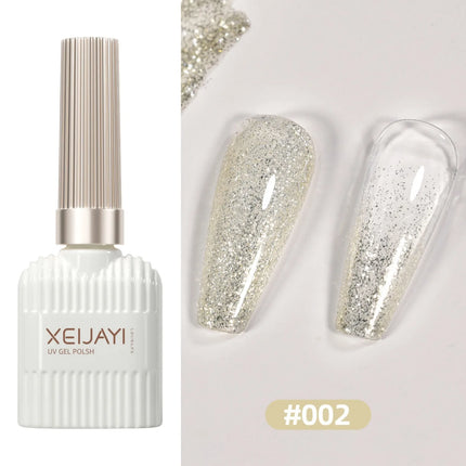 6pcs Shell Fragments Translucency Reflective Gel Nail Polish Reflective Glitter Semi Permanent Soak Off UV Gel Nail Art Varnish