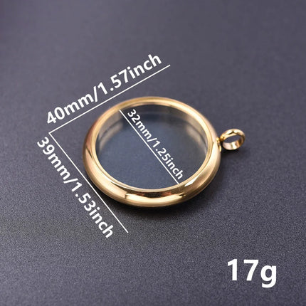 1Pc Stainless Steel Openable Glass Coin Bezel Cremation Urn Locket Pendant Round Reliquary Picture Medaillon кулон Jewelry
