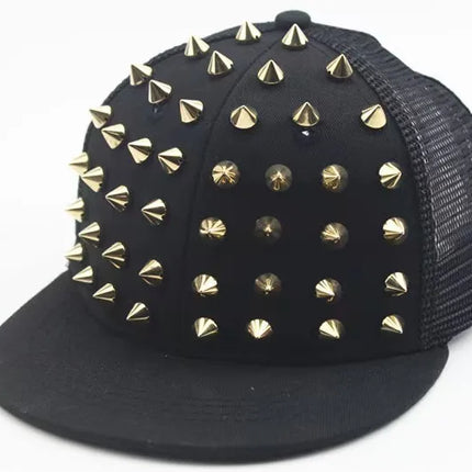 BASEBALL CAPS FOR BOTH Men Women Boys Girls Punk Studded Baseball Hip-Hop Hat Adjustable Snapback Spike Rivet Stud Cap