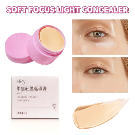 HISYl Concealer-Spot And Acne Scar Coverage,Moist Foundation Cream,Waterproof,Covers Dark Circles,Concealer Foundation Makeup