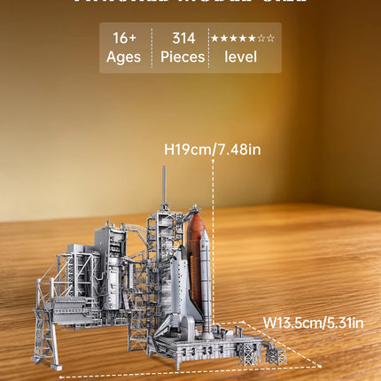 Piececool 3D Metal Puzzles LC-39 Launch Pad 3D Metal Model Kits for Adult DIY Craft Jigsaw Building Blocks Best Gifts